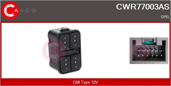 Schalter, Fensterheber 12 V fahrerseitig CASCO CWR77003AS