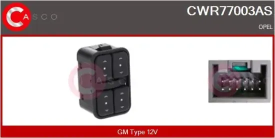 Schalter, Fensterheber 12 V fahrerseitig CASCO CWR77003AS Bild Schalter, Fensterheber 12 V fahrerseitig CASCO CWR77003AS