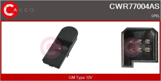 Schalter, Fensterheber 12 V beifahrerseitig CASCO CWR77004AS Bild Schalter, Fensterheber 12 V beifahrerseitig CASCO CWR77004AS