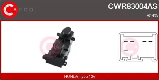 Schalter, Fensterheber 12 V vorne CASCO CWR83004AS Bild Schalter, Fensterheber 12 V vorne CASCO CWR83004AS