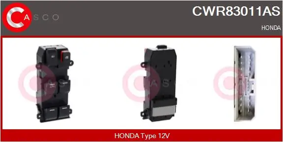 Schalter, Fensterheber 12 V vorne CASCO CWR83011AS