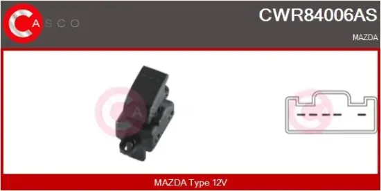 Schalter, Fensterheber 12 V beifahrerseitig CASCO CWR84006AS Bild Schalter, Fensterheber 12 V beifahrerseitig CASCO CWR84006AS