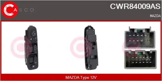 Schalter, Fensterheber 12 V fahrerseitig CASCO CWR84009AS Bild Schalter, Fensterheber 12 V fahrerseitig CASCO CWR84009AS