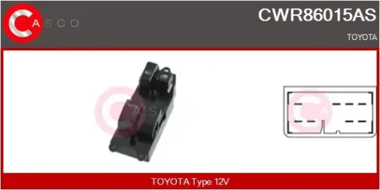 Schalter, Fensterheber 12 V fahrerseitig CASCO CWR86015AS Bild Schalter, Fensterheber 12 V fahrerseitig CASCO CWR86015AS