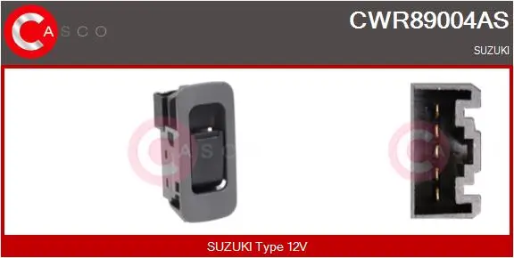 Schalter, Fensterheber 12 V hinten CASCO CWR89004AS