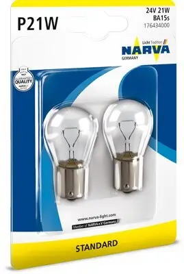 Glühlampe, Blinkleuchte 24 V 21 W P21W NARVA 176434000 Bild Glühlampe, Blinkleuchte 24 V 21 W P21W NARVA 176434000