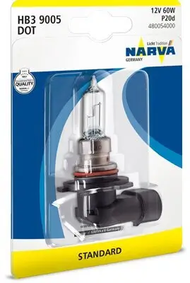 Glühlampe, Fernscheinwerfer 12 V 60 W HB3 NARVA 480054000 Bild Glühlampe, Fernscheinwerfer 12 V 60 W HB3 NARVA 480054000