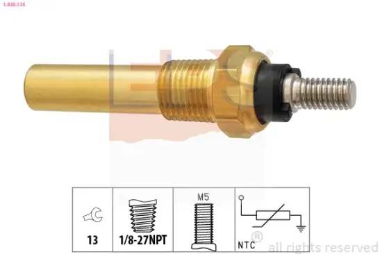 Sensor, Kühlmitteltemperatur EPS 1.830.135 Bild Sensor, Kühlmitteltemperatur EPS 1.830.135