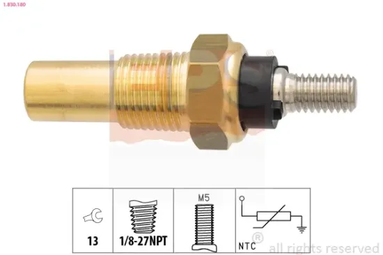 Sensor, Kühlmitteltemperatur EPS 1.830.180 Bild Sensor, Kühlmitteltemperatur EPS 1.830.180