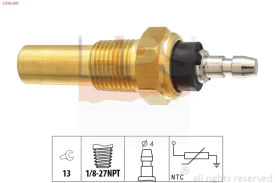 Sensor, Kühlmitteltemperatur EPS 1.830.208 Bild Sensor, Kühlmitteltemperatur EPS 1.830.208
