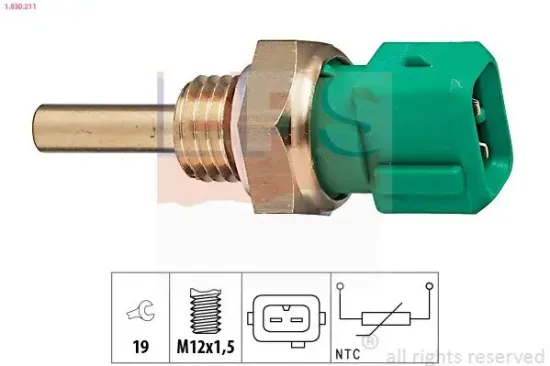 Sensor, Kühlmitteltemperatur EPS 1.830.211 Bild Sensor, Kühlmitteltemperatur EPS 1.830.211