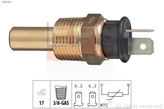 Sensor, Kühlmitteltemperatur EPS 1.830.228 Bild Sensor, Kühlmitteltemperatur EPS 1.830.228