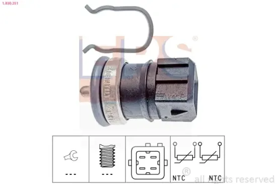 Sensor, Kühlmitteltemperatur EPS 1.830.251 Bild Sensor, Kühlmitteltemperatur EPS 1.830.251