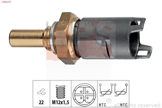 Sensor, Kühlmitteltemperatur EPS 1.830.274 Bild Sensor, Kühlmitteltemperatur EPS 1.830.274