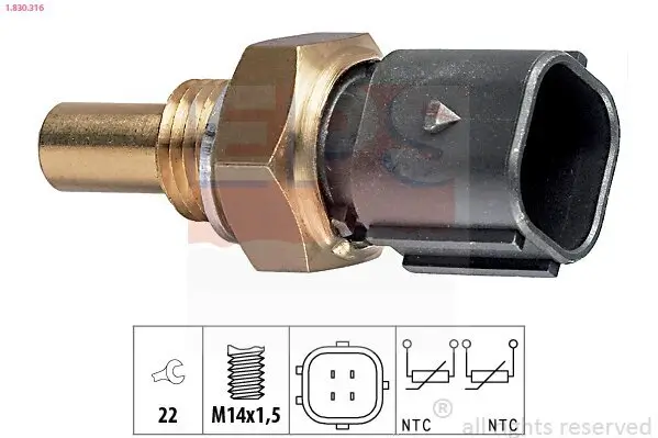 Sensor, Kühlmitteltemperatur EPS 1.830.316