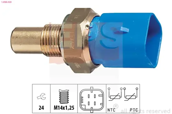 Sensor, Kühlmitteltemperatur EPS 1.830.320 Bild Sensor, Kühlmitteltemperatur EPS 1.830.320