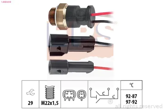 Temperaturschalter, Kühlerlüfter EPS 1.850.610 Bild Temperaturschalter, Kühlerlüfter EPS 1.850.610
