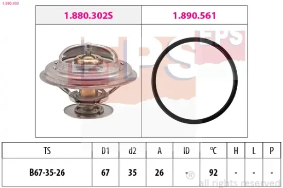 Thermostat, Kühlmittel EPS 1.880.303 Bild Thermostat, Kühlmittel EPS 1.880.303