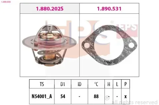 Thermostat, Kühlmittel EPS 1.880.600 Bild Thermostat, Kühlmittel EPS 1.880.600