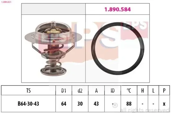 Thermostat, Kühlmittel EPS 1.880.651 Bild Thermostat, Kühlmittel EPS 1.880.651