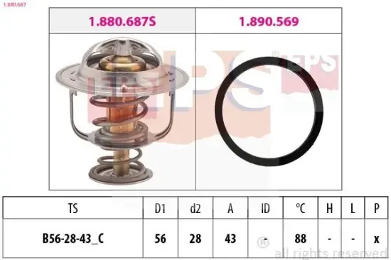 Thermostat, Kühlmittel EPS 1.880.687 Bild Thermostat, Kühlmittel EPS 1.880.687