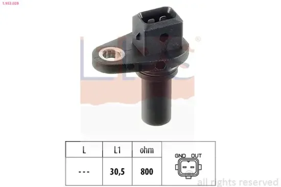 Sensor, Motordrehzahl EPS 1.953.028 Bild Sensor, Motordrehzahl EPS 1.953.028
