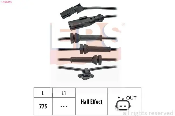 Sensor, Raddrehzahl EPS 1.960.055