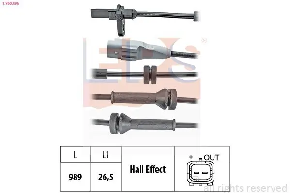 Sensor, Raddrehzahl EPS 1.960.096