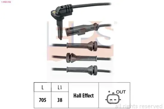 Sensor, Raddrehzahl EPS 1.960.102 Bild Sensor, Raddrehzahl EPS 1.960.102
