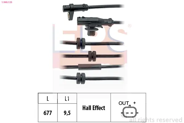 Sensor, Raddrehzahl EPS 1.960.125