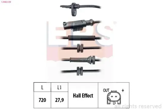 Sensor, Raddrehzahl EPS 1.960.139 Bild Sensor, Raddrehzahl EPS 1.960.139