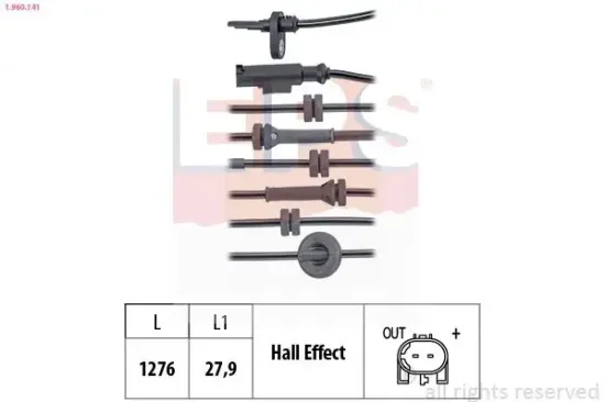 Sensor, Raddrehzahl Hinterachse links Hinterachse rechts EPS 1.960.141 Bild Sensor, Raddrehzahl Hinterachse links Hinterachse rechts EPS 1.960.141