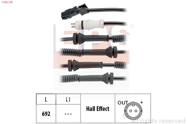 Sensor, Raddrehzahl EPS 1.960.149