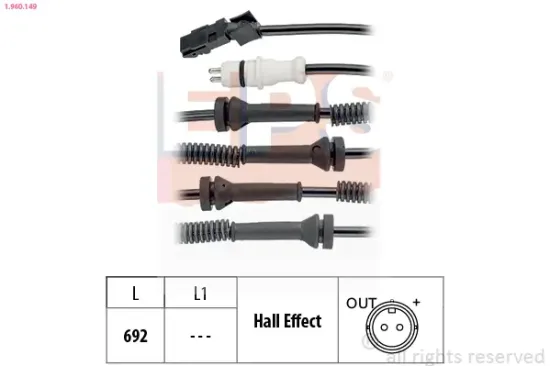 Sensor, Raddrehzahl EPS 1.960.149 Bild Sensor, Raddrehzahl EPS 1.960.149
