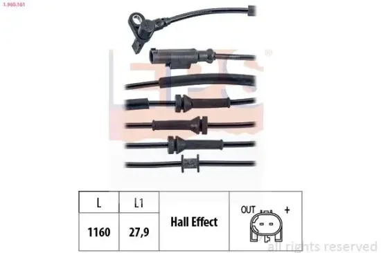 Sensor, Raddrehzahl EPS 1.960.161 Bild Sensor, Raddrehzahl EPS 1.960.161