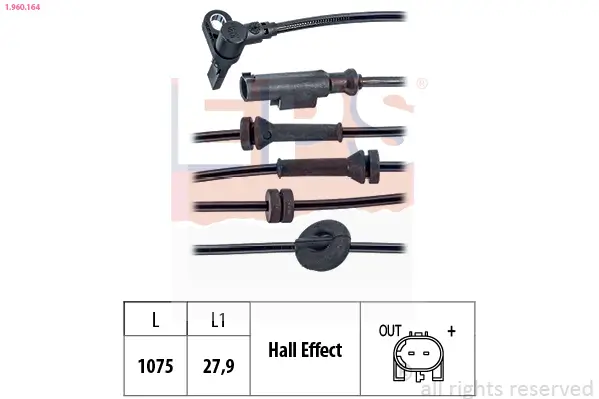 Sensor, Raddrehzahl EPS 1.960.164