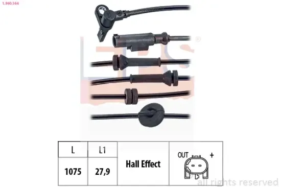 Sensor, Raddrehzahl EPS 1.960.164 Bild Sensor, Raddrehzahl EPS 1.960.164