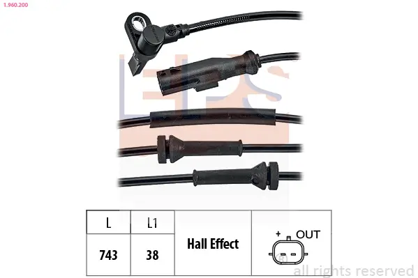 Sensor, Raddrehzahl EPS 1.960.200