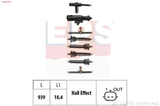 Sensor, Raddrehzahl EPS 1.960.234 Bild Sensor, Raddrehzahl EPS 1.960.234