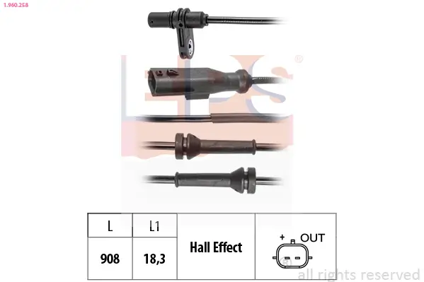 Sensor, Raddrehzahl EPS 1.960.258