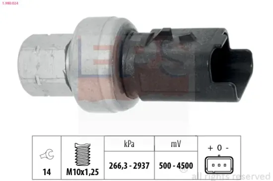 Druckschalter, Klimaanlage EPS 1.980.024 Bild Druckschalter, Klimaanlage EPS 1.980.024