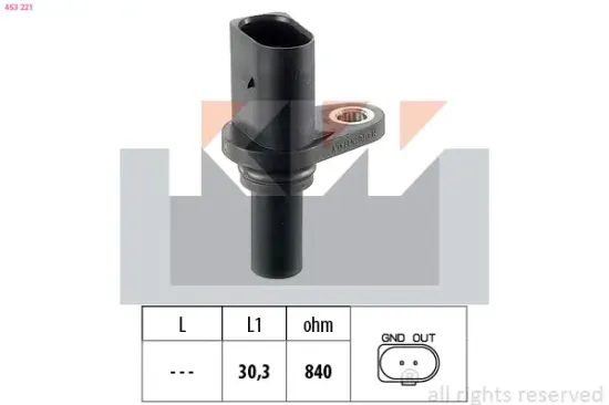 Drehzahlsensor, Automatikgetriebe KW 453 221 Bild Drehzahlsensor, Automatikgetriebe KW 453 221