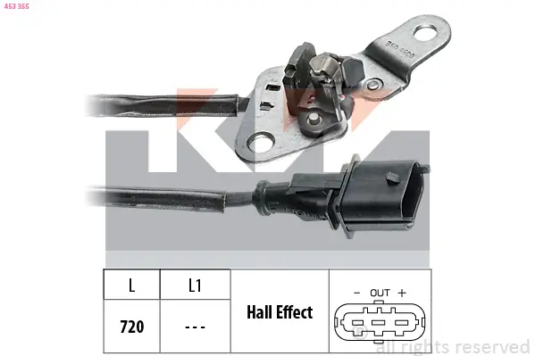 Sensor, Motordrehzahl KW 453 355