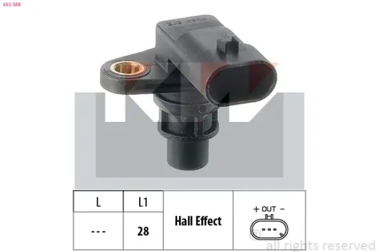 Sensor, Motordrehzahl KW 453 388 Bild Sensor, Motordrehzahl KW 453 388