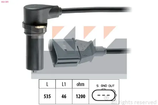 Impulsgeber, Kurbelwelle KW 453 391 Bild Impulsgeber, Kurbelwelle KW 453 391