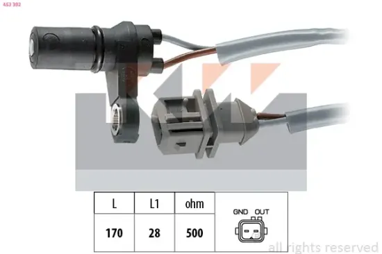 Drehzahlsensor, Automatikgetriebe KW 453 392 Bild Drehzahlsensor, Automatikgetriebe KW 453 392