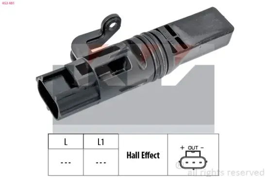Sensor, Motordrehzahl KW 453 481 Bild Sensor, Motordrehzahl KW 453 481