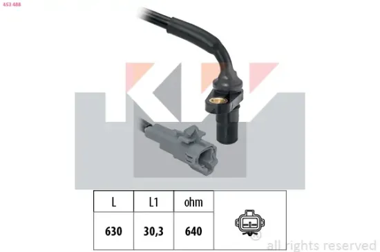 Sensor, Motordrehzahl KW 453 488 Bild Sensor, Motordrehzahl KW 453 488