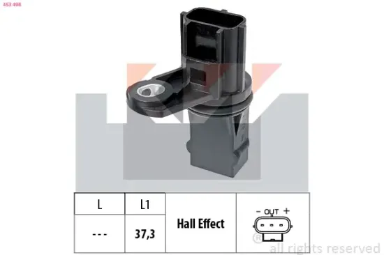 Sensor, Motordrehzahl KW 453 498 Bild Sensor, Motordrehzahl KW 453 498