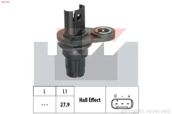 Sensor, Drehzahl KW 453 523 Bild Sensor, Drehzahl KW 453 523